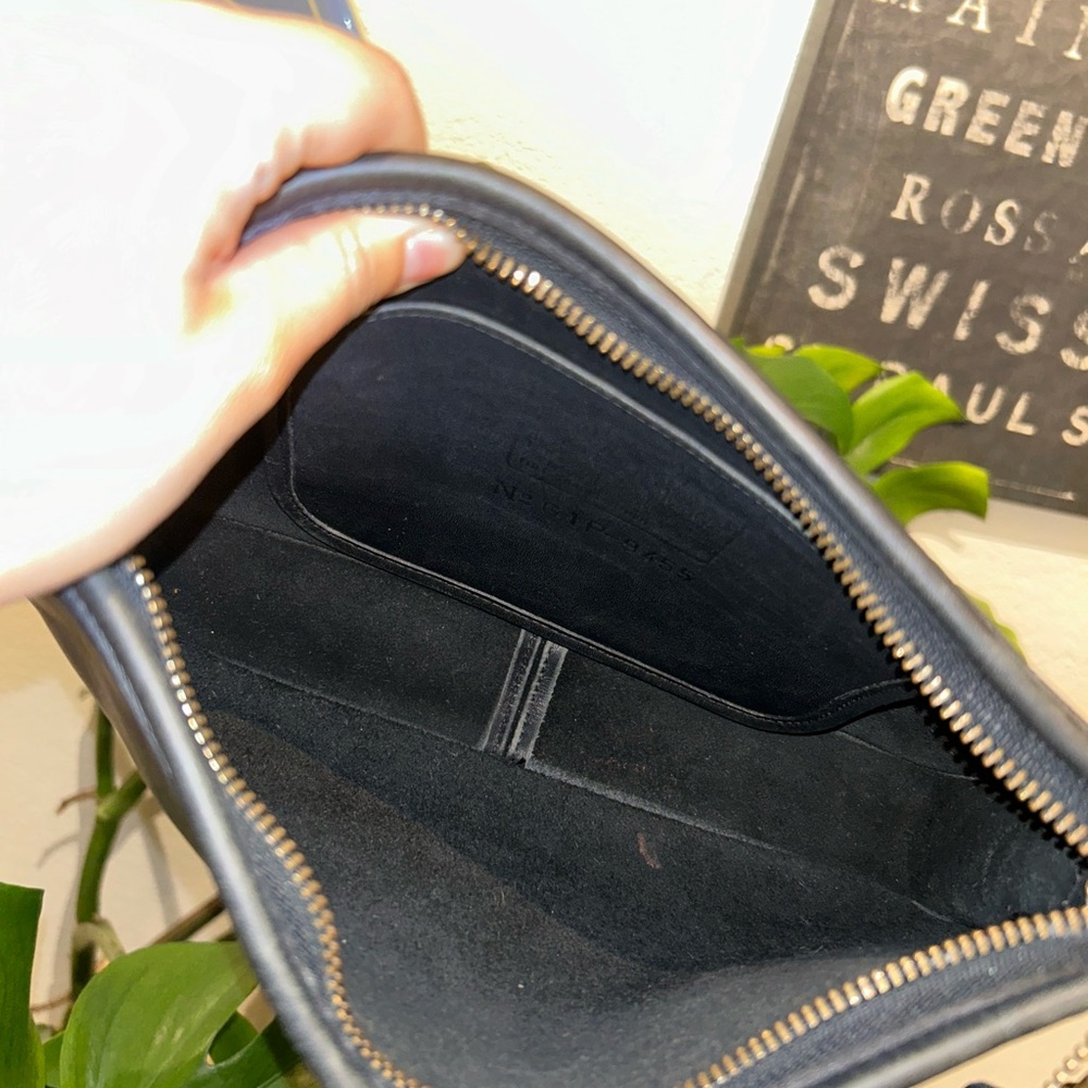Vintage Coach Zippered Clutch Crossbody Bag New York City 9455 Black - Picture 5 of 10